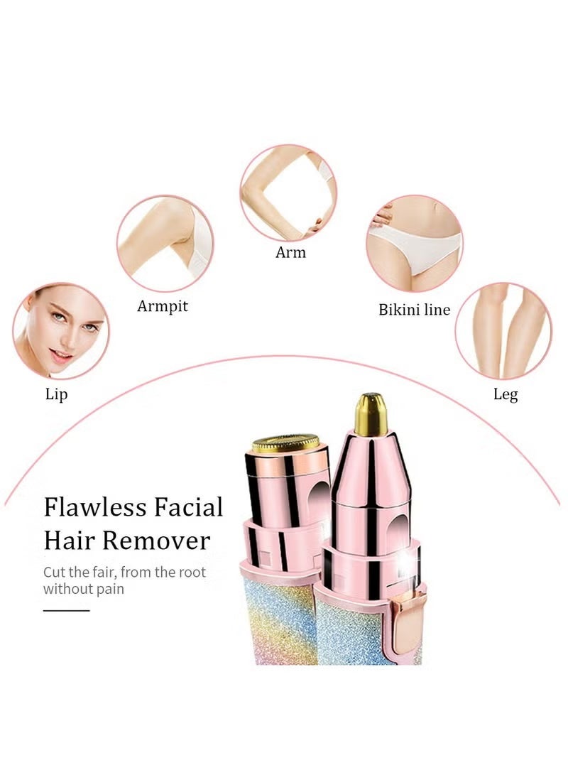 Arabest Electric Eyebrow Trimmer, Facial Hair Removal for Women, Painless Epilator Hair Remover Device with 2 Pcs Replacement Heads , USB Rechargeable Face Electric Razor and Trimmer for Ladies Lip, Chin, Arms - Image 4
